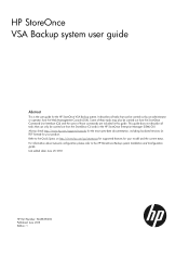 HP StoreOnce D2D4112 HP StoreOnce VSA user guide (TC458-96002, July 2013)
