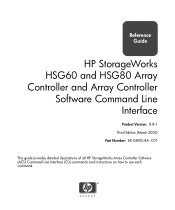 HP StorageWorks MA8000 HP StorageWorks HSG60 and HSG80 Array Controller and Array Controller Software Command Line Interface Reference Guide (EK-G80CL-