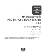 HP StorageWorks MA8000 HP StorageWorks HSG80 ACS Solution Software V8.8 for Novell NetWare Installation and Configuration Guide (AA-RV1MA-TE, March 200