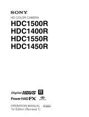 Sony HDC-1500R Operation Guide