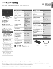 Bosch NGM8648UC Product Spec Sheet