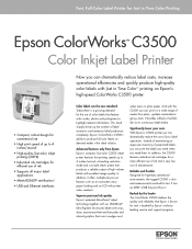 Epson C3500 Product Specifications