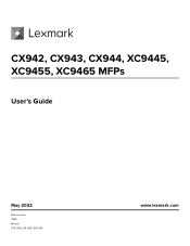 Lexmark CX944 Users Guide