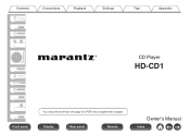 Marantz HD-CD1 Award-winning Marantz CD drive technolog