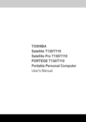 Toshiba T130 PST3BC-00T00T Users Manual Canada; English