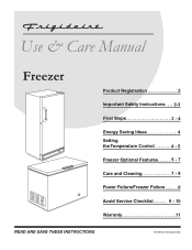 Frigidaire FKFH21F7HW - 20.6 cu. Ft. Upright Freezer Manual