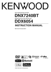 Kenwood DNX7240BT User Manual