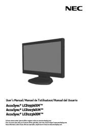 NEC ASLCD193WXM-BK AccuSync LCD193WXM, LCD203WXM, LCD223WXM User's Manual