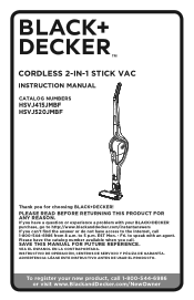 Black & Decker HSVJ520JMBF27 Instruction Manual