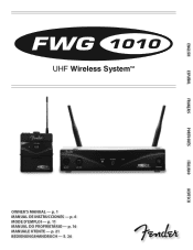 Fender FWG 1010 UHF Owners Manual