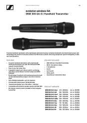 Sennheiser SKM 300 G4 Product Specification SKM 300 G4-S