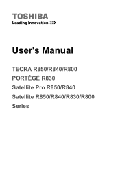 Toshiba Tecra R850 PT520C-003002 Users Manual Canada; English
