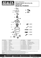 Sealey PC300 Parts Diagram
