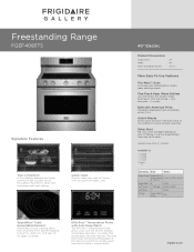 Frigidaire FGEF4085TS Product Specifications Sheet