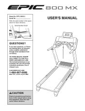 Epic Fitness 800mx Treadmill English Manual