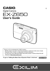 Casio EX-Z650 Owners Manual