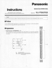 Panasonic WJPB85R08 WJPB85R08 User Guide