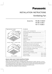Panasonic FV-05-11VKS1 Installation Instructions