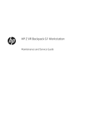 HP Z VR Backpack G1 Maintenance and Service Guide