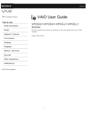 Sony VPCEG14FX Users Guide