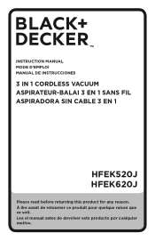Black & Decker HFEK620J Instruction Manual