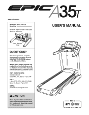 Epic Fitness A35t Treadmill English Manual