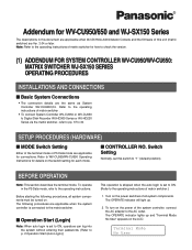 Panasonic WJSX150 WJSX150 User Guide