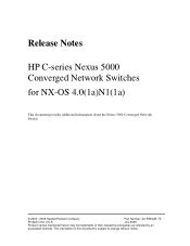 HP StorageWorks SN6000C HP C-series Nexus 5000 Converged Network Switches for NX-OS 4.0(1a)N1(1a) Release Notes (AA-RWQ2B-TE, July 2009)