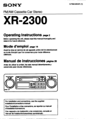 Sony XR-2300 Users Guide