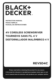 Black & Decker REVSD4C Instruction Manual
