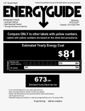 Frigidaire FFSC2323TS Energy Guide