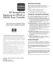 HP StorageWorks EMA12000 HP StorageWorks Replacing an HSG60 or HSG80 Array Controller Installation Instructions (EK-80CTL-IM. F01, March 2005)