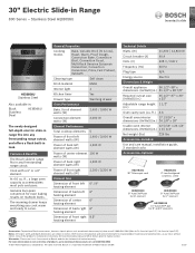 Bosch HEI8056U Product Spec Sheet
