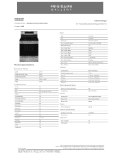 Frigidaire GCRI3058AF Product Specifications Sheet