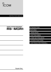 Icom RS-MGR1 Instruction Manual
