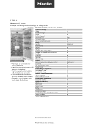 Miele F 2902 Vi Product sheet