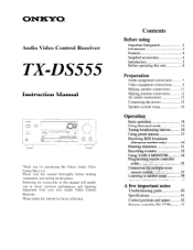 Onkyo TX-DS555 Owner Manual