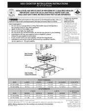 Frigidaire FFGC3626SS Installation Instructions