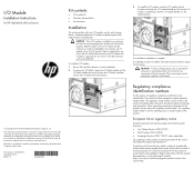 HP D6000 HP I/O Module Installation Instructions