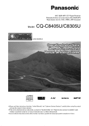 Panasonic CQC8405U CQC8305U User Guide