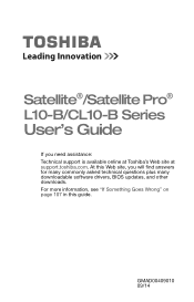 Toshiba L15W-B1380SM User's Guide for Satellite/Satellite Pro L10W-B Series Windows 8.1 User's Guide – Spanish