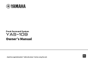 Yamaha YAS-109 YAS-109 Owners Manual