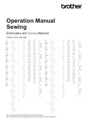 Brother International Innov-is XP1 Operation manual Sewing
