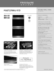 Frigidaire FGET2766UF Product Specifications Sheet