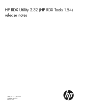 HP RDX1000 HP RDX Utility 2.32 (HP RDX Tools 1.54) release notes (5697-2613, July 2013)