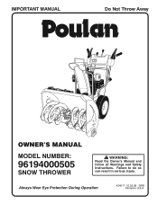 Poulan 96194000505 User Manual