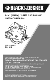 Black & Decker CS1015 Type 1 Manual - CS1015