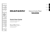 Marantz NA6006 Quick Start Guide English