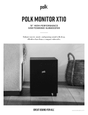 Polk Audio Monitor XT10 User Guide