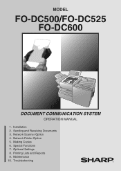 Sharp DC525 FO-DC500 | FO-DC525 | FO-DC600 Operation Manual